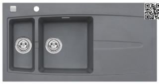 Zlewozmywak 100x51x22 APELLES 70 granitowy steel ALVEUS Zlewozmywak APELLES 70 granitowy