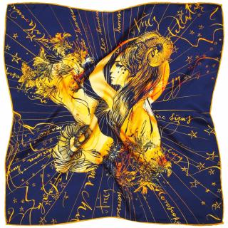 Apaszka jedwabna, zodiak, baran, 66x66cm, Anna Halarewicz