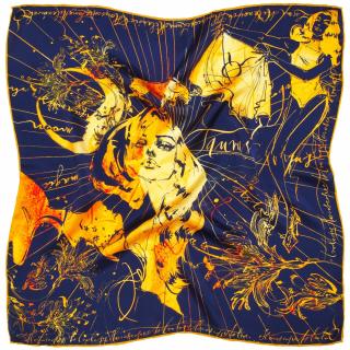 Apaszka jedwabna, zodiak, byk, 66x66cm, Anna Halarewicz