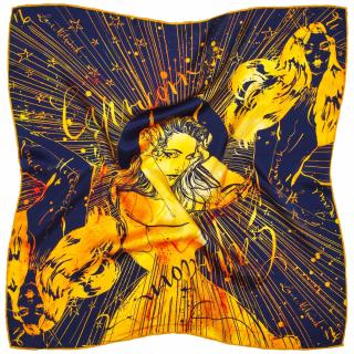 Apaszka Jedwabna, Zodiak, Koziorożec, 66x66, cm Anny Halarewicz