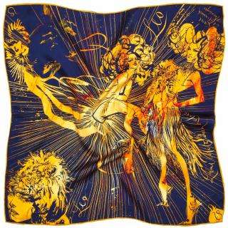 Apaszka jedwabna, zodiak, lew, 66x66cm, Anna Halarewicz