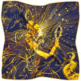 Apaszka jedwabna, zodiak, panna, 66x66cm, Anna Halarewicz
