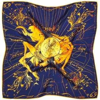 Apaszka jedwabna, zodiak, rak, 66x66cm, Anna Halarewicz