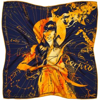 Apaszka jedwabna, zodiak, skorpion, 66x66cm, Anna Halarewicz