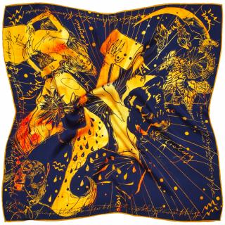 Apaszka jedwabna, zodiak, wodnik, 66x66cm, Anna Halarewicz