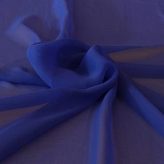 Ciemnobłękitny jedwabny szal żorżeta, szal do sukienki 200x65 cm
