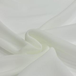 Ecru jedwabny szal żorżeta, szal do sukienki 200x65 cm