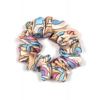 Gruba gumka do koka scrunchie Pastelowy Beż