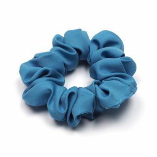 Gumka do koka typu scrunchie gruba marszczona niebieska
