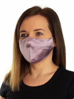 Hipoalergiczna jedwabna maseczka ochronna na twarz - lila