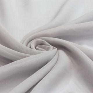 Jasnoszary jedwabny szal żorżeta, szal do sukienki 200x65 cm