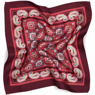 Jedwabna chusteczka do garnituru z wzorem paisley 30x30 cm