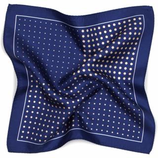 Jedwabna chusteczka do garnituru z wzorem polka dots 30x30 cm