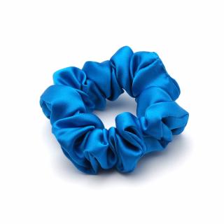 Jedwabne scrunchie gruba gumka do włosów jasnolazurowa