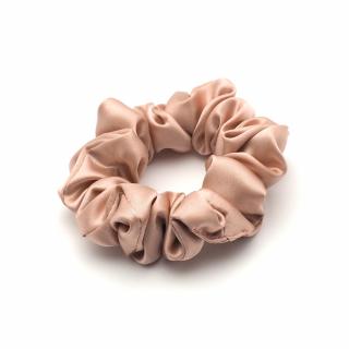 Jedwabne scrunchie gruba gumka do włosów pudrowyróż