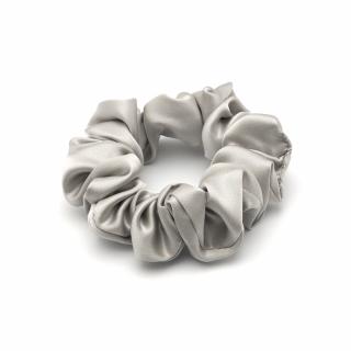 Jedwabne scrunchie gruba gumka do włosów szara