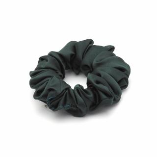 Jedwabne scrunchie gruba gumka do włosów zieleń militarna