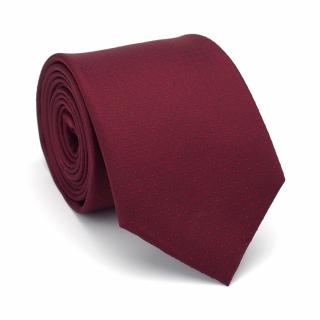 KR-022 Bordowy krawat męski jedwabny - elegancki krawat na prezent