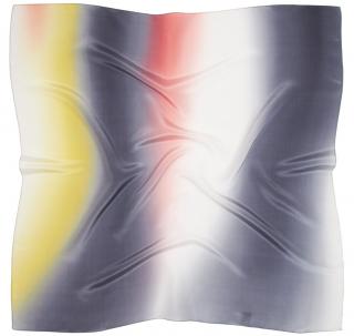 "Mglisty wschód 2", apaszka jedwabna, cieniowana, 77x77cm