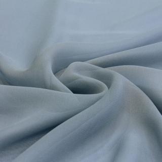 Niebiesko-szary jedwabny szal żorżeta, szal do sukienki 200x65 cm