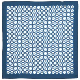 PJ-268 Jedwabna Poszetka Granatowa, w Geometryczny Wzór 30x30 cm