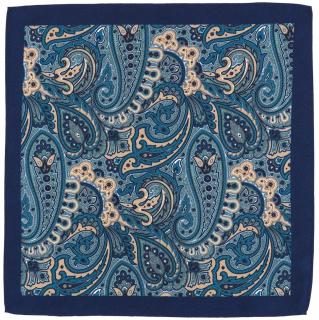 PM-092 Granatowa Poszetka z Mikrofibry Wzór Paisley