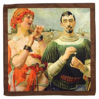 Poszetka z reprodukcją obrazu "Hamlet polski. Portret Aleksandra Wielopolskiego" Jacka Malczewskiego