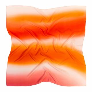 "Rubinowy brzask", apaszka jedwabna, cieniowana, 90x90cm