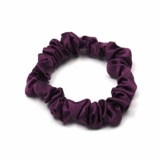 Satynowa gumka do włosów frotka scrunchie slim fioletowa
