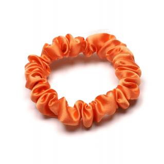 Satynowa gumka do włosów frotka scrunchie slim pomarańczowa