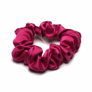 Scrunchie jedwabna gumka do włosów fuksja