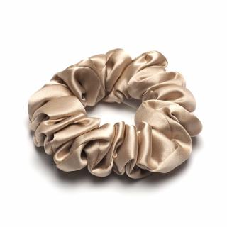 Scrunchie jedwabna gumka do włosów jasnobeżowa
