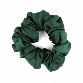 Scrunchie jedwabna gumka do włosów zielona