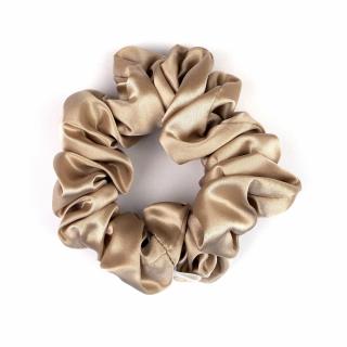 Scrunchie jedwabna gumka do włosów złota