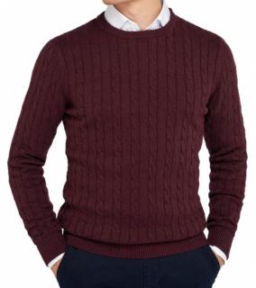 ST-006 Sweter Męski Bordowy
