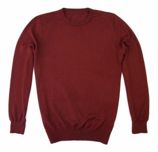 ST-014 Sweter Męski Brązowy Wełna Merino