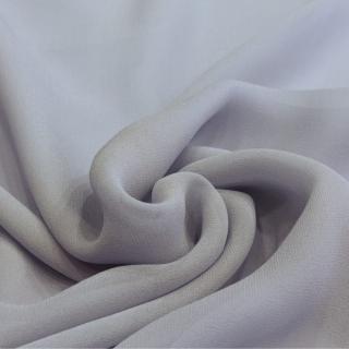 Szaro-Niebieski Szal Jedwabny - Żorżeta, 200x65cm