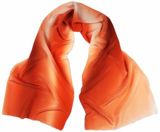SZC-036 Wielokolorowy Jedwabny Szal Recznie Cieniowany, 170x45cm