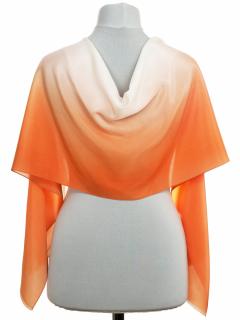 SZC-046 Wielokolorowy Jedwabny Szal Recznie Cieniowany, 170x45cm