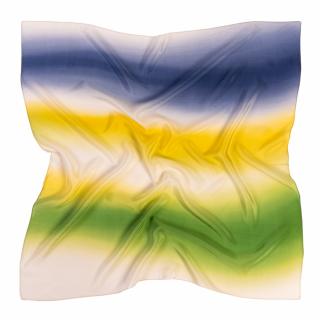 "Wiosenne przebudzenie", apaszka jedwabna, cieniowana, 90x90cm
