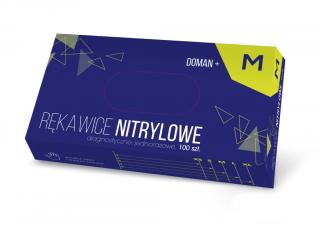 Rękawice nitrylowe bezpudrowe DOMAN Plus 100szt. r.M