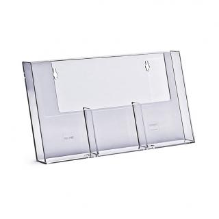 Kieszeń, stojak na ulotki 3 x DL / A6 plexi odlewany do powieszenia 3W110H