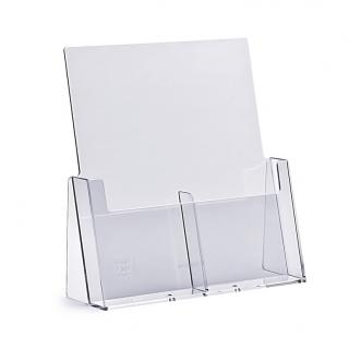 Stojak na ulotki 2 x DL / A6 plexi odlewany 2C112