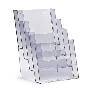 Stojak na ulotki 4 x A5 plexi odlewany 4C160