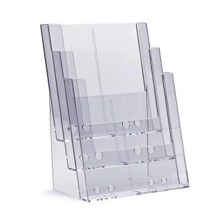 Stojak na ulotki kaskadowy 3 x A4 plexi odlewany 3C230