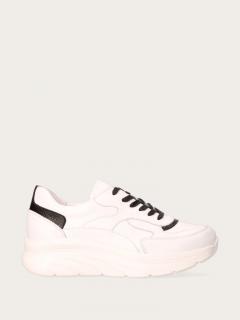 Biało - czarne licowe sneakersy