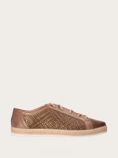 Brązowe sznurowane espadryle