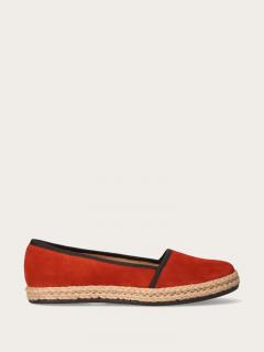 Ceglaste zamszowe espadryle