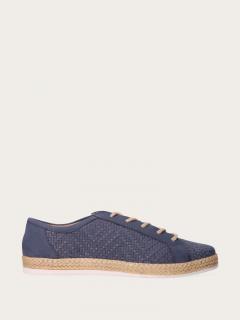 Granatowe sznurowane espadryle