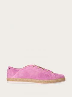 Liliowe zamszowe espadryle
